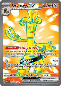Carte Pokémon Ultra rare Gromago ex 231/182 de la série Faille Paradoxe