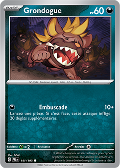 Carte Pokémon Grondogue 141/193 de la série Évolutions à Paldea en vente au meilleur prix