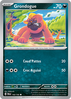 Carte Pokémon Grondogue 142/193 de la série Évolutions à Paldea en vente au meilleur prix