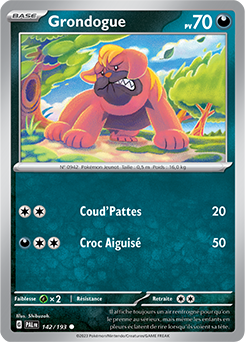 Carte Pokémon Communes Grondogue 142/193 de la série Évolutions à Paldea