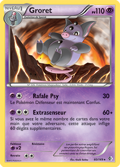 Carte Pokémon Rare Groret 60/149 de la série Frantières Franchies