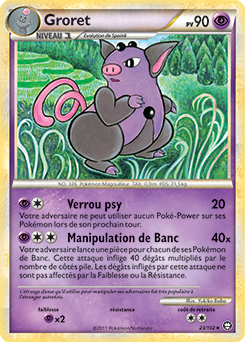 Carte Pokémon Rare Groret 23/102 de la série Triomphe