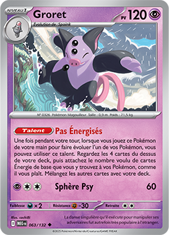 Carte Pokémon Peu commune Groret 63/132 de la série Méga-Évolution