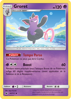 Carte Pokémon Groret 42/111 de la série Invasion Carmin en vente au meilleur prix