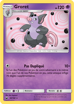 Carte Pokémon Rare Groret 60/168 de la série Tempête Céleste
