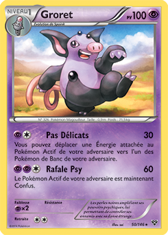 Carte Pokémon Rare Groret 50/146 de la série X&Y