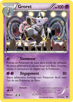 Carte Pokémon Groret 31/124 de la série Impact des Destins en vente au meilleur prix