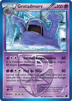 Carte Pokémon Rare Grotadmorv 46/116 de la série Glaciation Plasma