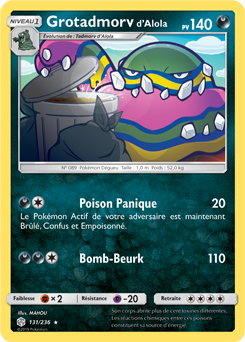 Carte Pokémon Grotadmorv d'Alola 131/236 de la série Éclipse Cosmique en vente au meilleur prix