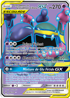 Carte Pokémon Pokémon Full Art Grotadmorv Grotadmorv d'Alola GX 196/214 de la série Alliance Infallible