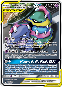 Carte Pokémon Pokémon Full Art Grotadmorv Grotadmorv d'Alola GX 197/214 de la série Alliance Infallible