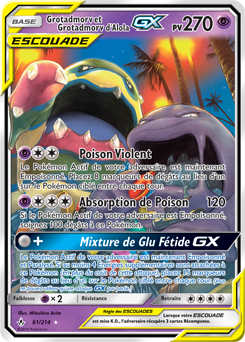 Carte Pokémon Grotadmorv Grotadmorv d'Alola GX 61/214 de la série Alliance Infallible en vente au meilleur prix