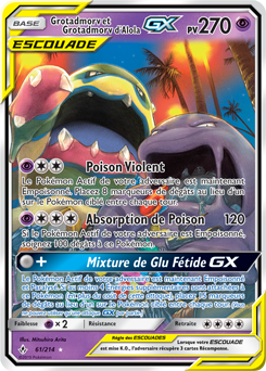 Carte Pokémon Pokémon GX Grotadmorv Grotadmorv d'Alola GX 61/214 de la série Alliance Infallible
