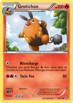 Carte Pokémon Peu commune Grotichon 17/114 de la série Noir & Blanc