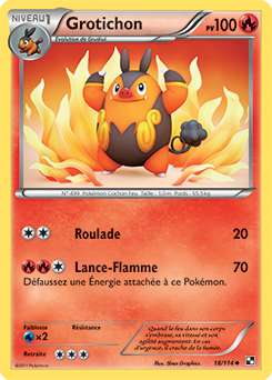 Carte Pokémon Peu commune Grotichon 18/114 de la série Noir & Blanc