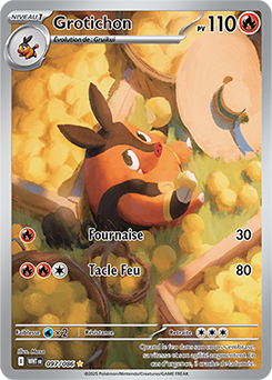 Carte Pokémon Illustration rare Grotichon 97/86 de la série Flamme Blanche