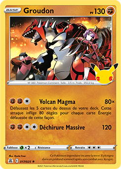 Carte Pokémon Rare Groudon 17/25 de la série Célébrations