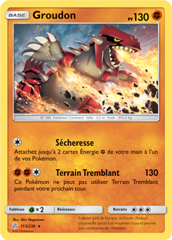 Carte Pokémon Groudon 113/236 de la série Éclipse Cosmique en vente au meilleur prix