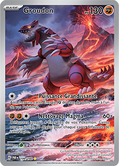 Carte Pokémon Illustration rare Groudon 199/182 de la série Faille Paradoxe