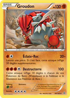 Carte Pokémon Rare Groudon 84/160 de la série Primo Choc