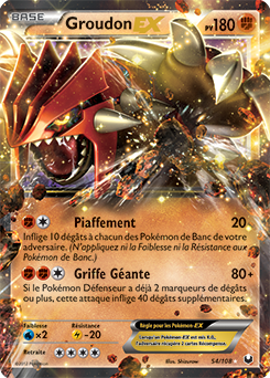 Carte Pokémon Pokémon EX Groudon EX 54/108 de la série Explorateurs Obscurs