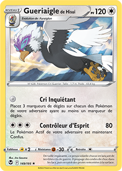 Carte Pokémon Gueriaigle de Hisui 149/195 de la série Tempête Argentée en vente au meilleur prix