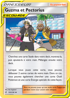 Carte Pokémon Guzma et Pectorius 193/236 de la série Éclipse Cosmique en vente au meilleur prix