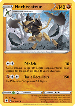 Carte Pokémon Rare Hachécateur 085/189 de la série Astres Radieux