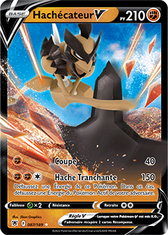 Carte Pokémon Ultra rare V Hachécateur V 087/189 de la série Astres Radieux