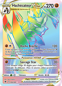 Carte Pokémon Rainbow VSTAR Hachécateur VSTAR 196/189 de la série Astres Radieux