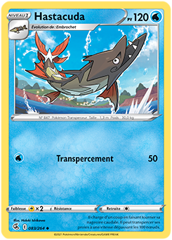 Carte Pokémon Peu commune Hastacuda 83/264 de la série Poing de Fusion