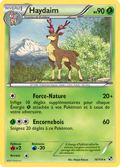 Carte Pokémon Rare Haydaim 14/114 de la série Noir & Blanc