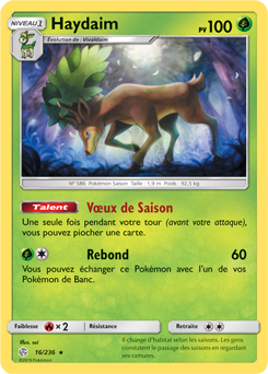 Carte Pokémon Haydaim 16/236 de la série Éclipse Cosmique en vente au meilleur prix