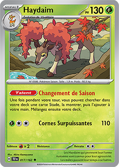 Carte Pokémon Haydaim 17/162 de la série Forces Temporelles en vente au meilleur prix