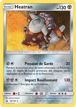 Carte Pokémon Holographique Rare Heatran 88/156 de la série Ultra Prisme