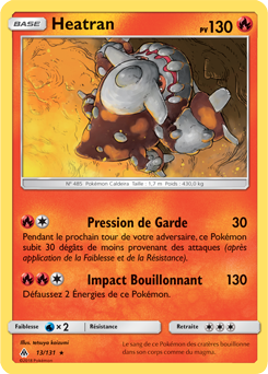 Carte Pokémon Heatran 13/131 de la série Lumière Interdite en vente au meilleur prix