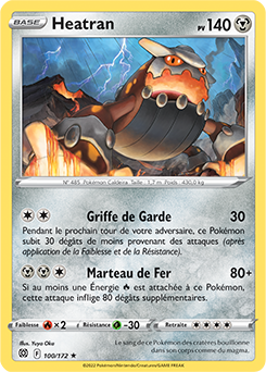 Carte Pokémon Rare Heatran 100/172 de la série Stars Étincelantes