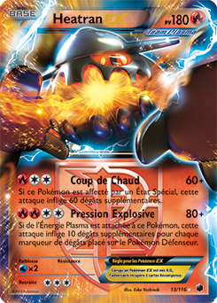 Carte Pokémon Pokémon EX Heatran EX 13/116 de la série Glaciation Plasma