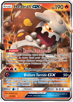 Carte Pokémon Heatran GX 25/236 de la série Harmonie des Esprits en vente au meilleur prix