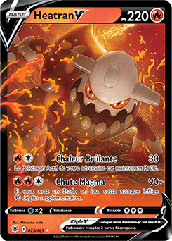 Carte Pokémon Heatran V 025/189 de la série Astres Radieux en vente au meilleur prix