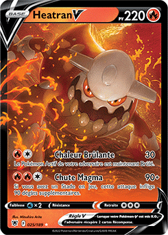 Carte Pokémon Ultra rare V Heatran V 025/189 de la série Astres Radieux