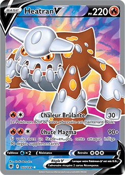 Carte Pokémon Full Art V Heatran V 165/189 de la série Astres Radieux
