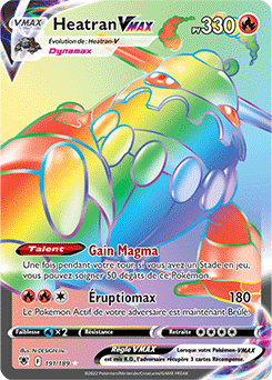 Carte Pokémon Rainbow VSTAR Heatran VMAX 191/189 de la série Astres Radieux