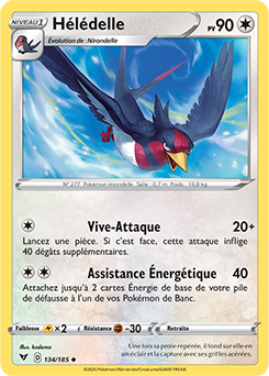 Carte Pokémon Hélédelle 134/185 de la série Voltage Éclatant en vente au meilleur prix