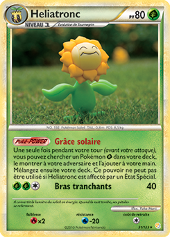 Carte Pokémon Rare Heliatronc 31/123 de la série HeartGold SoulSilver