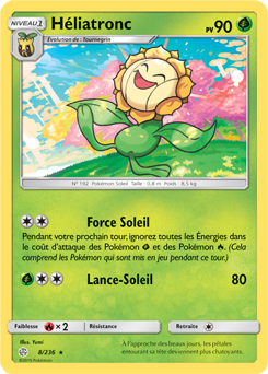 Carte Pokémon Héliatronc 8/236 de la série Éclipse Cosmique en vente au meilleur prix