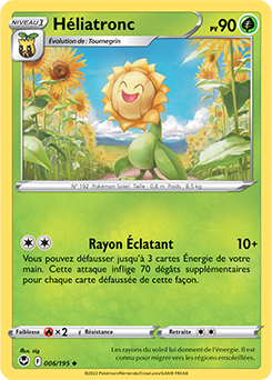 Carte Pokémon Peu commune Héliatronc 006/195 de la série Tempête Argentée