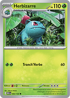 Carte Pokémon Communes Herbizarre 2/132 de la série Méga-Évolution