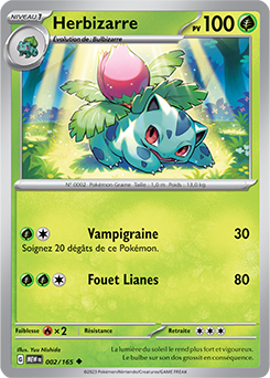 Carte Pokémon Herbizarre 2/165 de la série 151 en vente au meilleur prix