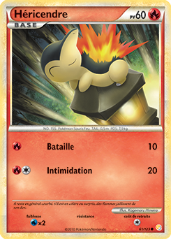 Carte Pokémon Commune Héricendre 61/123 de la série HeartGold SoulSilver